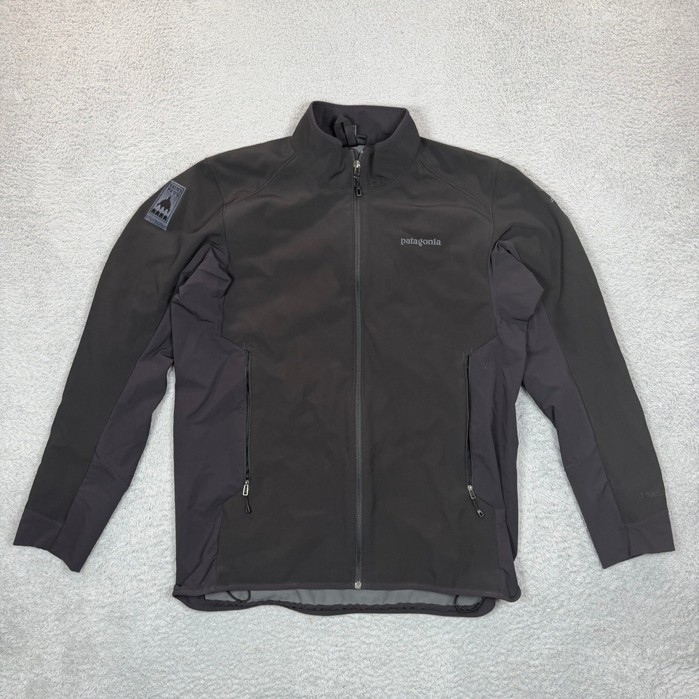 Patagonia Adze Hybrid Softshell Jacket Mens Large Black Polartec Full Zip Fleece